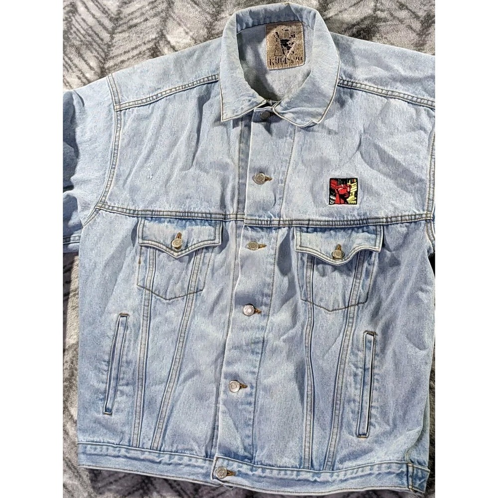 Vintage 90s Kingston Technology Denim Trucker Farm Chore Jacket Work Men's Large